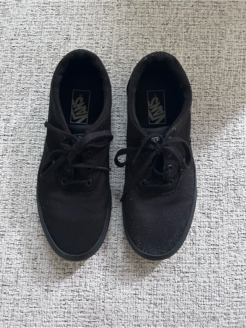 Vans All-Black Low Top Canvas Sneakers